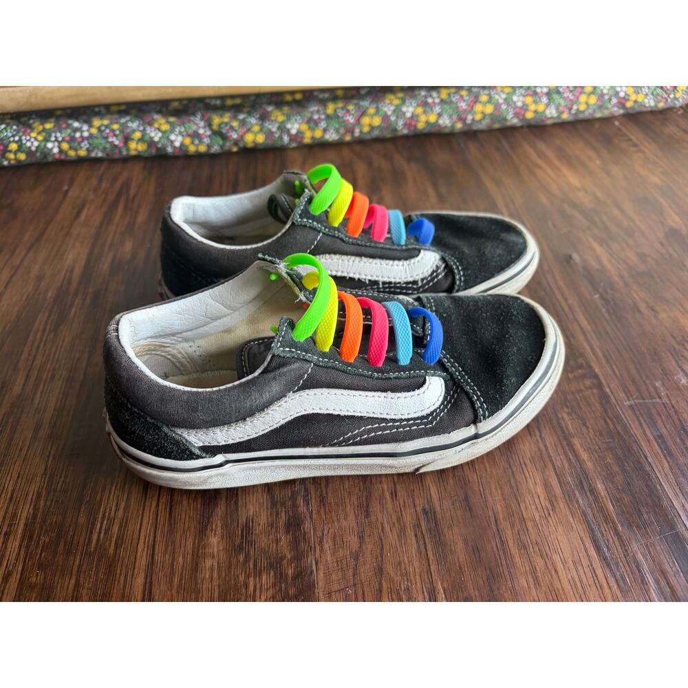 Vans 13.5 kids shoes with rainbow laces